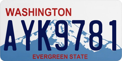 WA license plate AYK9781