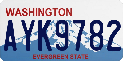 WA license plate AYK9782