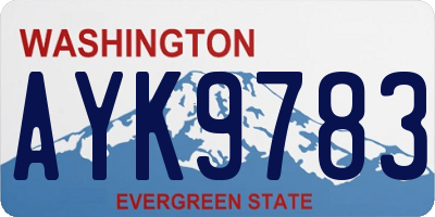 WA license plate AYK9783