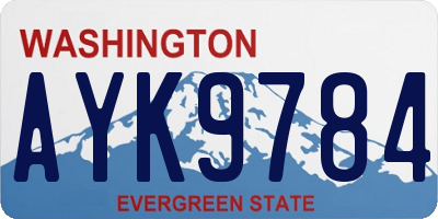 WA license plate AYK9784
