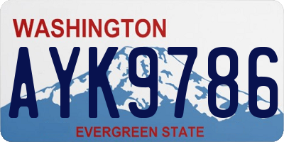 WA license plate AYK9786