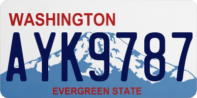WA license plate AYK9787