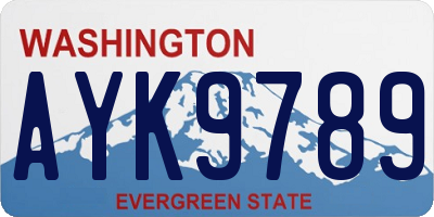 WA license plate AYK9789