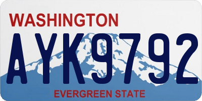 WA license plate AYK9792