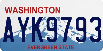 WA license plate AYK9793