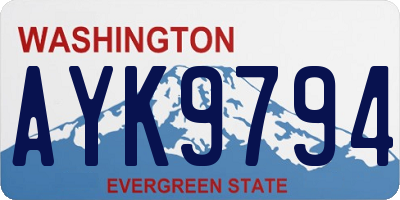 WA license plate AYK9794