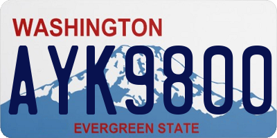 WA license plate AYK9800