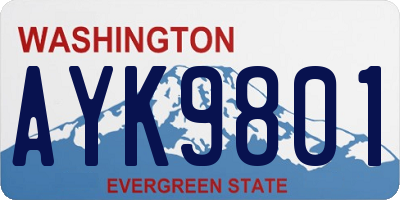 WA license plate AYK9801