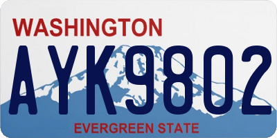 WA license plate AYK9802