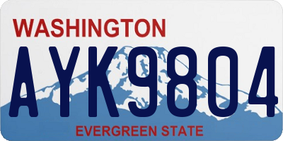 WA license plate AYK9804