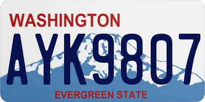 WA license plate AYK9807