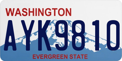WA license plate AYK9810