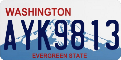 WA license plate AYK9813