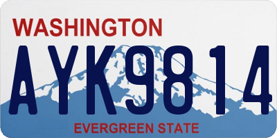 WA license plate AYK9814