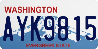 WA license plate AYK9815