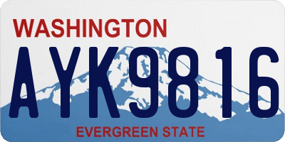WA license plate AYK9816