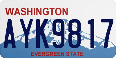 WA license plate AYK9817
