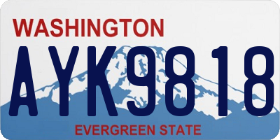 WA license plate AYK9818