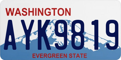 WA license plate AYK9819