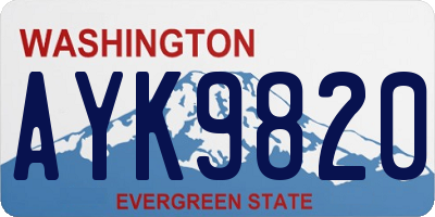 WA license plate AYK9820