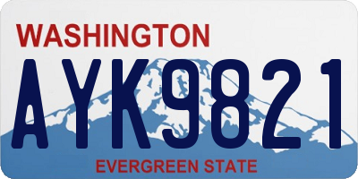 WA license plate AYK9821