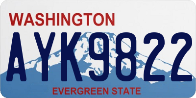 WA license plate AYK9822