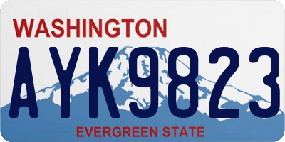 WA license plate AYK9823