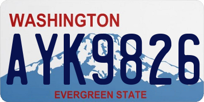WA license plate AYK9826