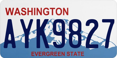 WA license plate AYK9827