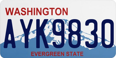WA license plate AYK9830