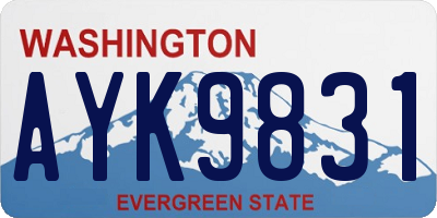 WA license plate AYK9831