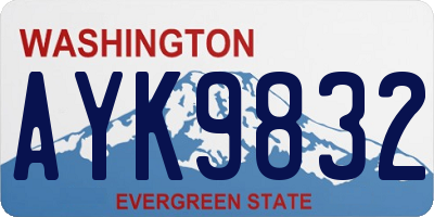 WA license plate AYK9832
