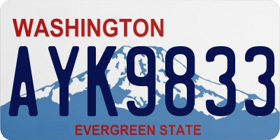 WA license plate AYK9833