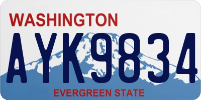 WA license plate AYK9834