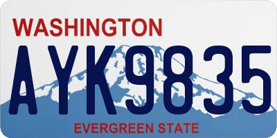 WA license plate AYK9835