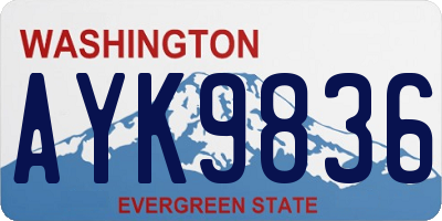 WA license plate AYK9836