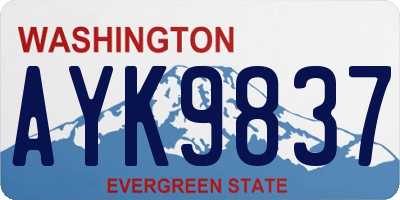 WA license plate AYK9837