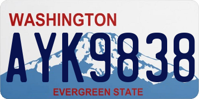 WA license plate AYK9838