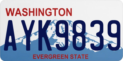 WA license plate AYK9839