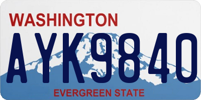WA license plate AYK9840