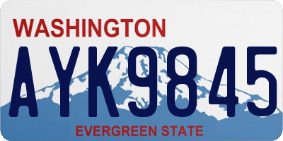 WA license plate AYK9845