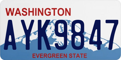 WA license plate AYK9847