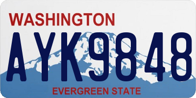 WA license plate AYK9848