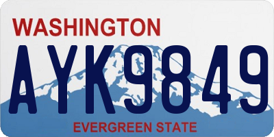 WA license plate AYK9849
