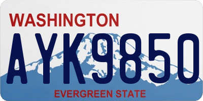 WA license plate AYK9850