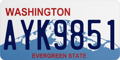 WA license plate AYK9851