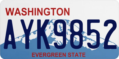 WA license plate AYK9852