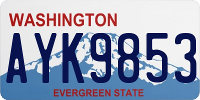 WA license plate AYK9853