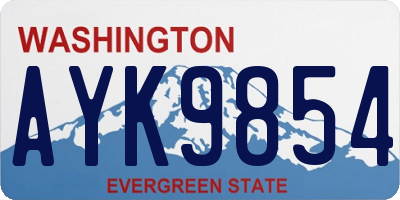 WA license plate AYK9854