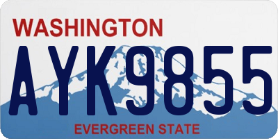 WA license plate AYK9855